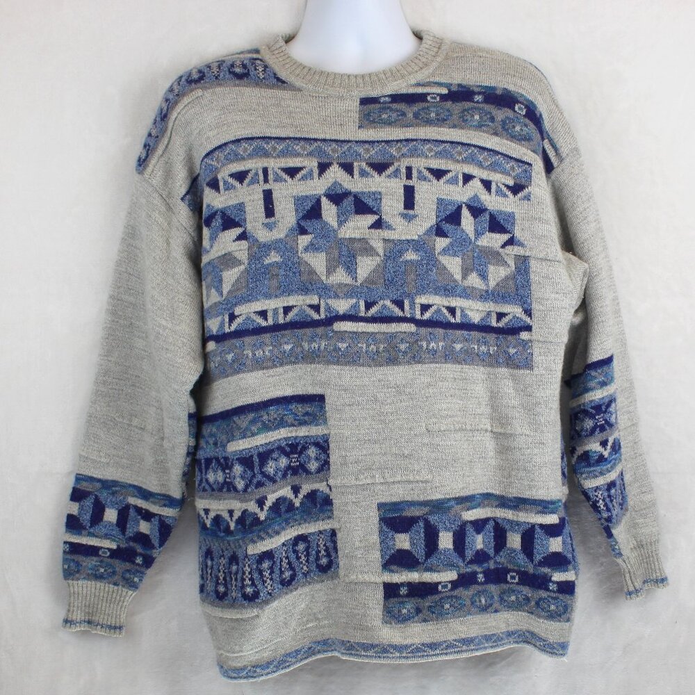 Valentino Geometric Mohair Wool Blend Mens Sweater (IT 48/US 12 - XL)